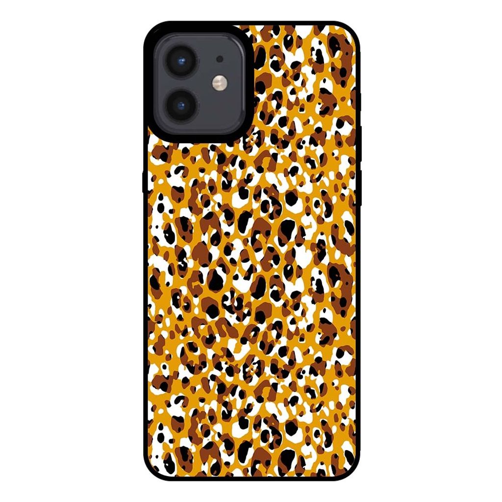 Smartphonica Handyhülle für iPhone 12/12 Pro mit Panther-Print - TPU-Hülle mit Faultier-Print - Braun