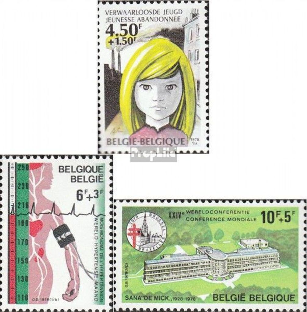 Briefmarken Belgien 1978 Mi 1933-1935 (kompl.Ausg.) postfrisch Philanthropische Einrichtungen