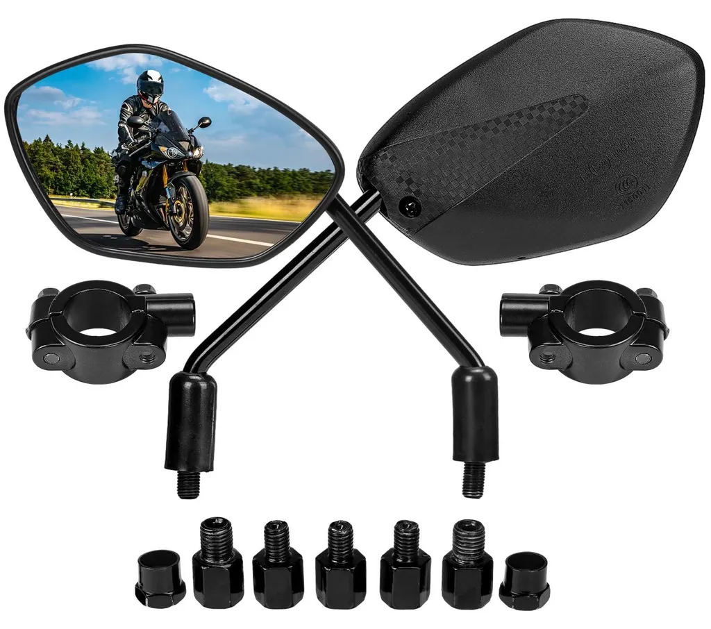 Paire de Rétroviseurs Universels pour Scooter et Moto avec Adaptateurs