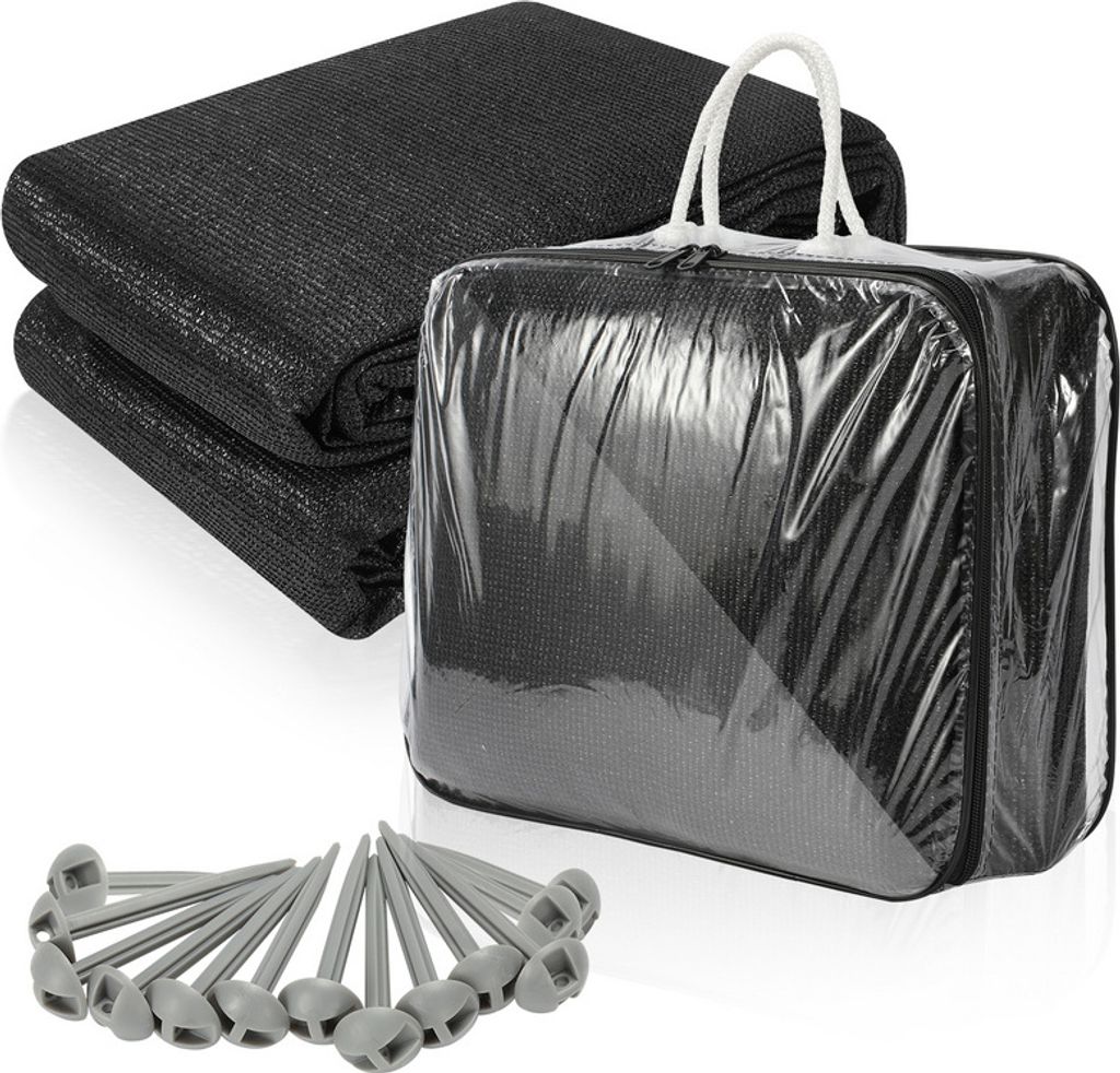 Clanmacy Zeltteppich 300X500cm Vorzeltteppich Campingteppich Outdoor Teppich Vorzeltboden Zeltunterlage Zeltboden für Zelt Wohnmobil Schwarz