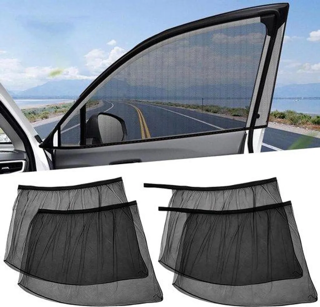 Volets occultation voiture élastiques noirs avec maille respirante