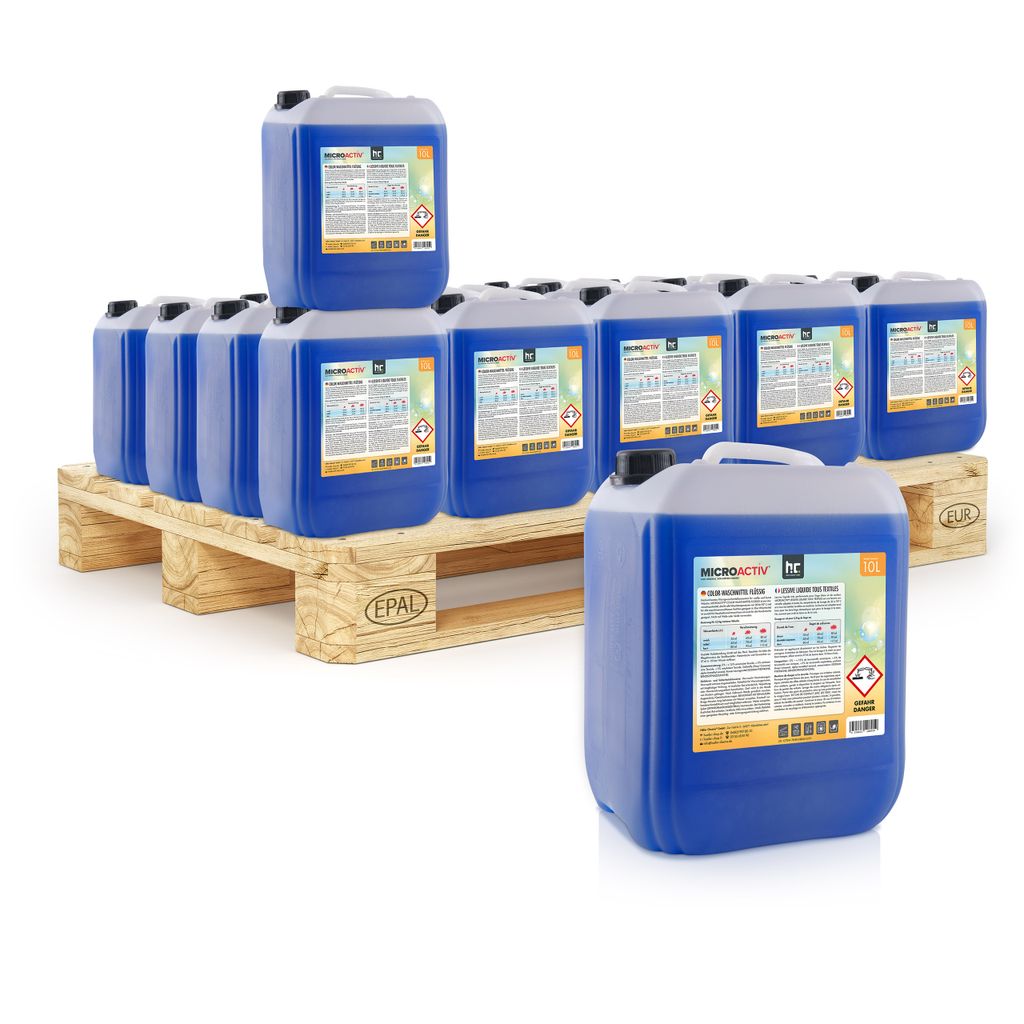 10 L Microactiv Color Waschmittel - Flüssigwaschmittel für weiße und bunte Wäsche