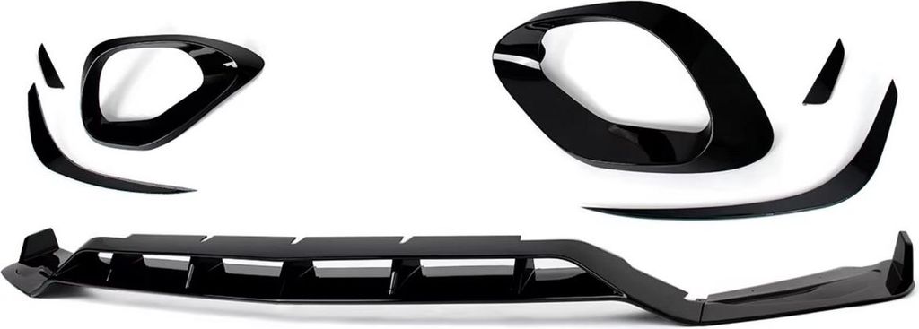 Frontlippe für Mercedes C-Klasse W206 C300 (2022-2024) – Lipspoiler mit Canard Trim und Nebelscheinwerfer-Abdeckung – Auto Zubehör