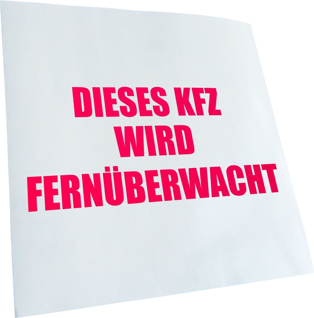 Kiwistar - Autoaufkleber - KFZ Wird fernüberwacht Heckscheibe - Aufkleber für Auto Kfz Fahrrad, LKW, Truck Mofa