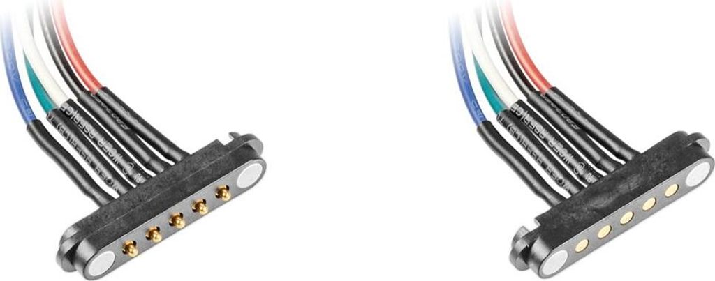 BerryBase Pogo-Pin Stecker und Sockel, magnetisch, 2A DC, mit Kabel - Stecker/Buchse: ohne Ösen - Typ: 5-polig