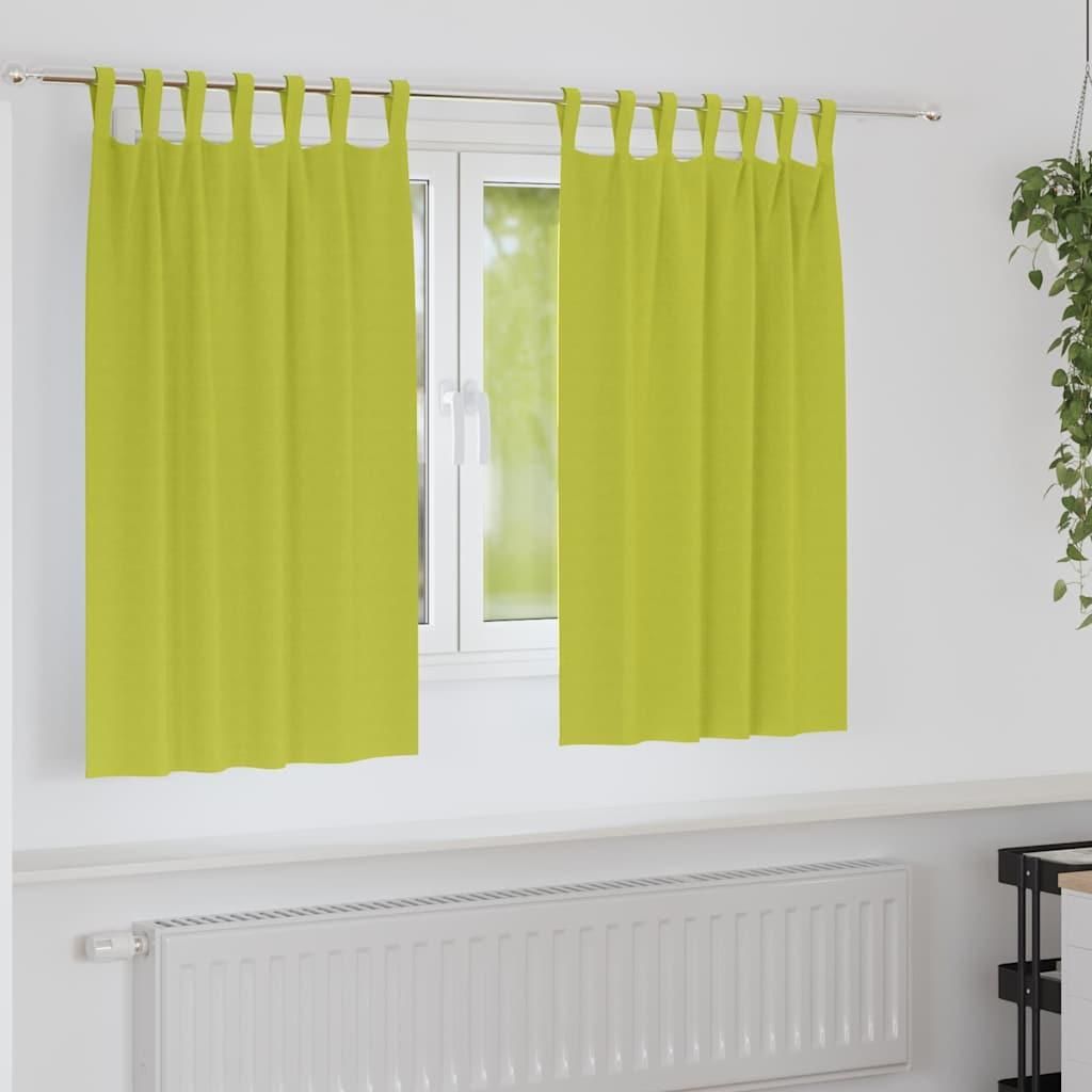 Möbel Vorhänge mit Vorhängen 2 pcs Apfelgrün Polyester - Gardinen & Vorhänge 4107608