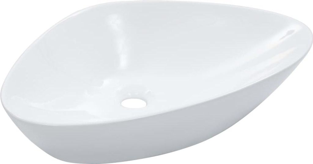 A white ceramic washbasin is shown against a white background.