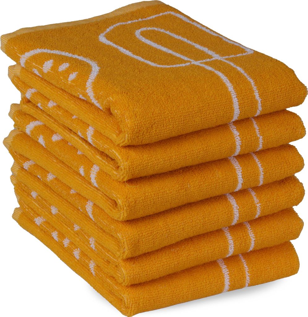 DoubleDry Küchentücher Baumwolle - 50x50cm - Frotteetücher - - Hochwertige Küchenhandtücher - Küchengeräte, Gelb