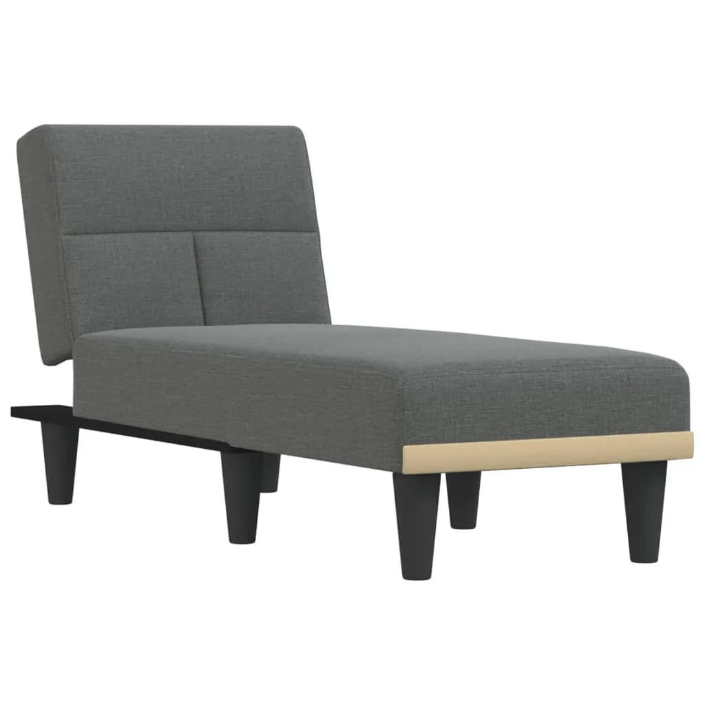 Chaise Longue in Tessuto Grigio Scuro - Poltrona Relax Design Moderno