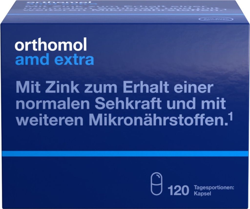 Orthomol AMD extra - Mikronährstoffe für den Erhalt normaler Sehkraft - mit Zink, Lutein und Zeaxanthin, 120 St. Tagesportionen