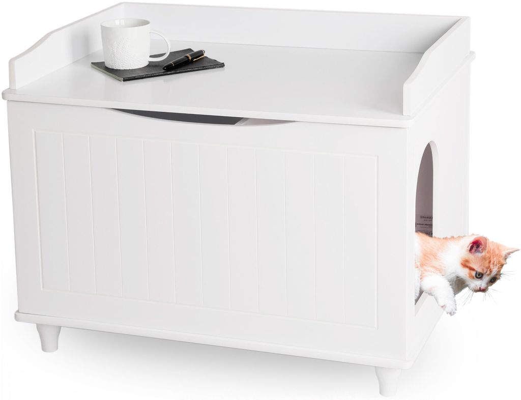 WONDERMAKE Armoire à litière pour chat grande en bois, Image du produit 