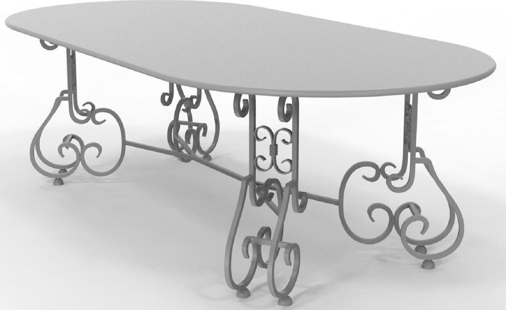 Casa Padrino Jugendstil Gartentisch 245 x 120 x H. 73,5 cm - Verschiedene Farben - Ovaler Schmiedeeisen Garten & Terrassen Tisch - Jugendstil Schmi...
