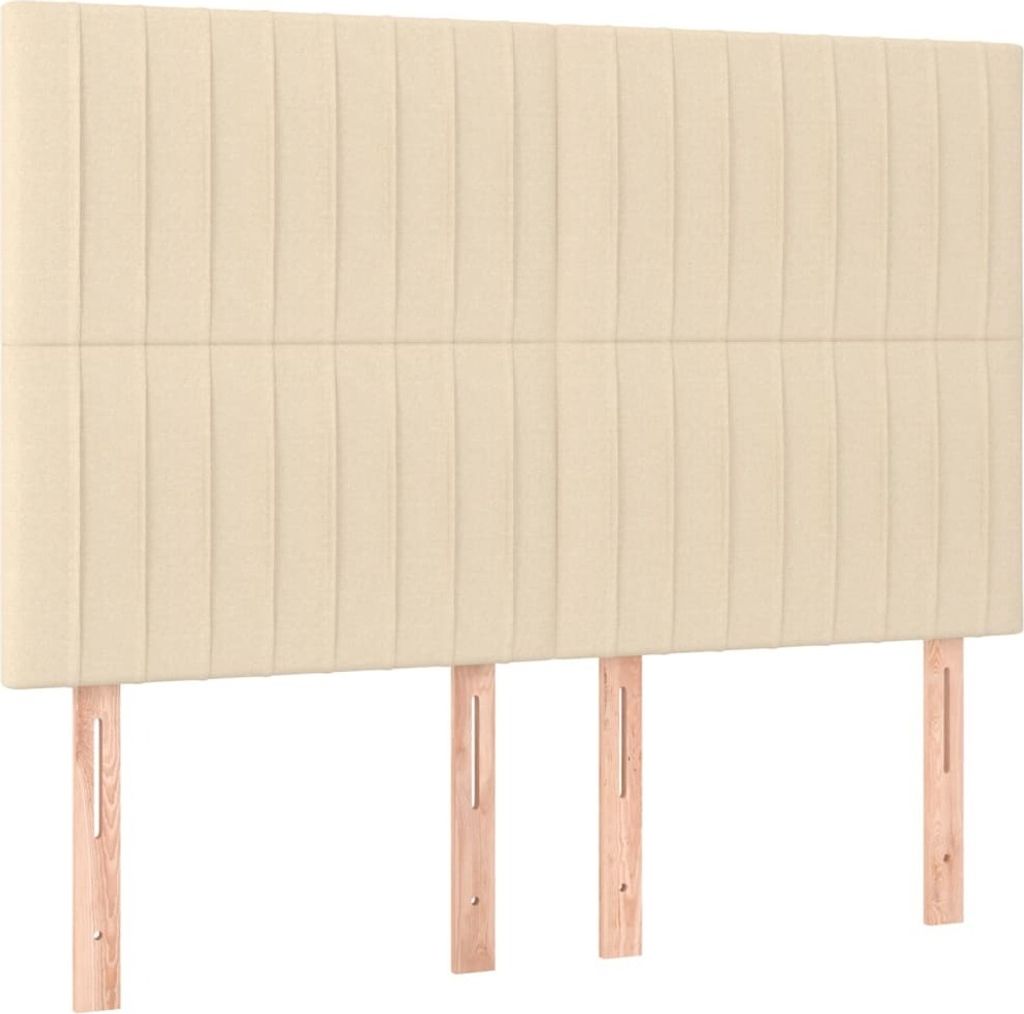 Kopfteil Creme 144x5x118/128 cm Stoff