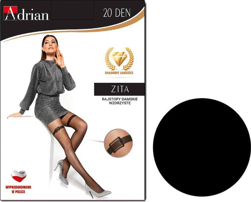Oberschenkelhohe gemusterte Strumpfhose 4 Nero