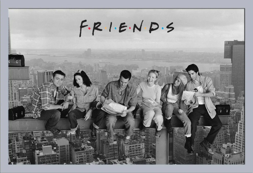 Cadre Shinsuke Maxi MDF Argent avec Poster Friends Skyscraper 61x91cm