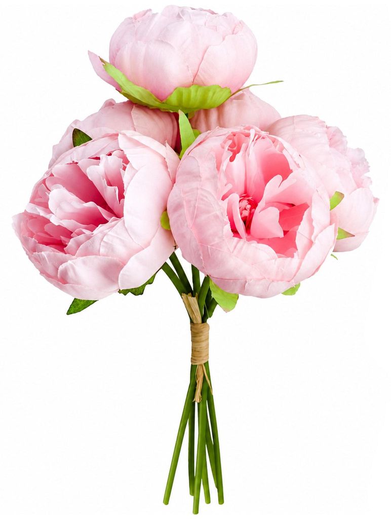 Kunstblumen Pfingstrosen 6er Blumenstrauß Vintage pink 27,5 Produktbild 