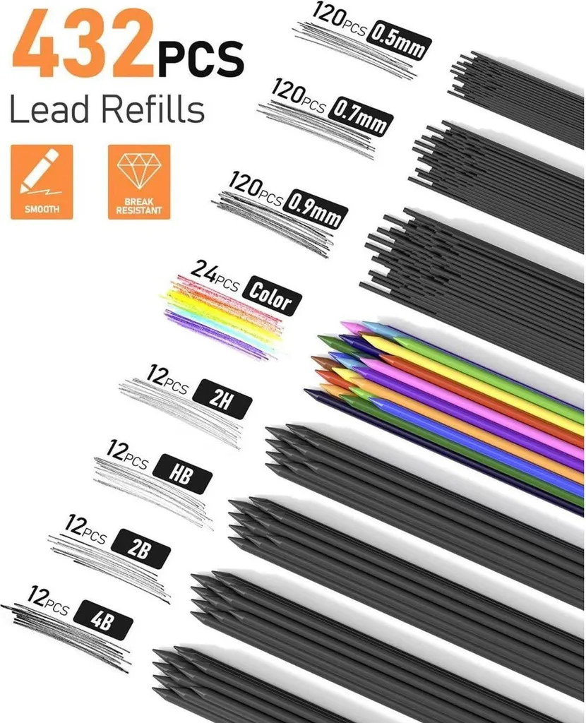 Pochette de Dessin Technique : Porte-mines Métal et Recharges Graphite - 4