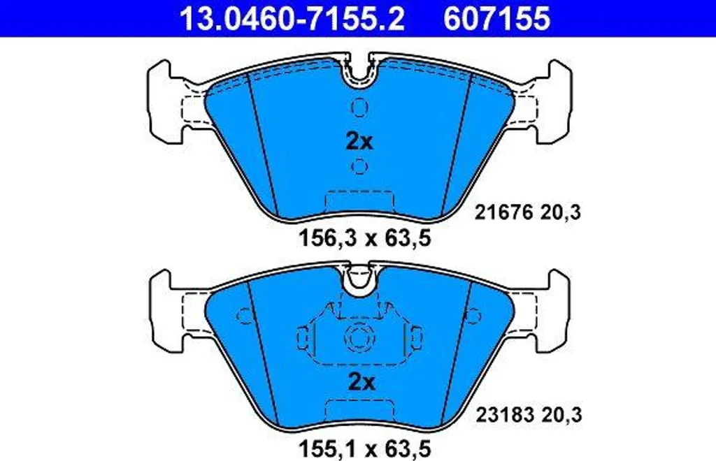 Kit plaquettes de frein pour entretien BMW Série 3 E46, Z4 E85 et E86