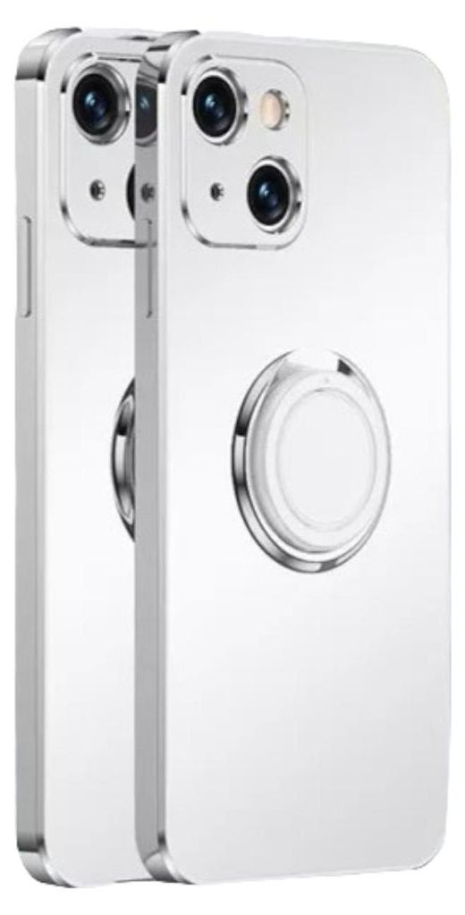 Hülle für iPhone 13 Pro in Weiß mit Luxusbeschichtung und magnetischem Autoring