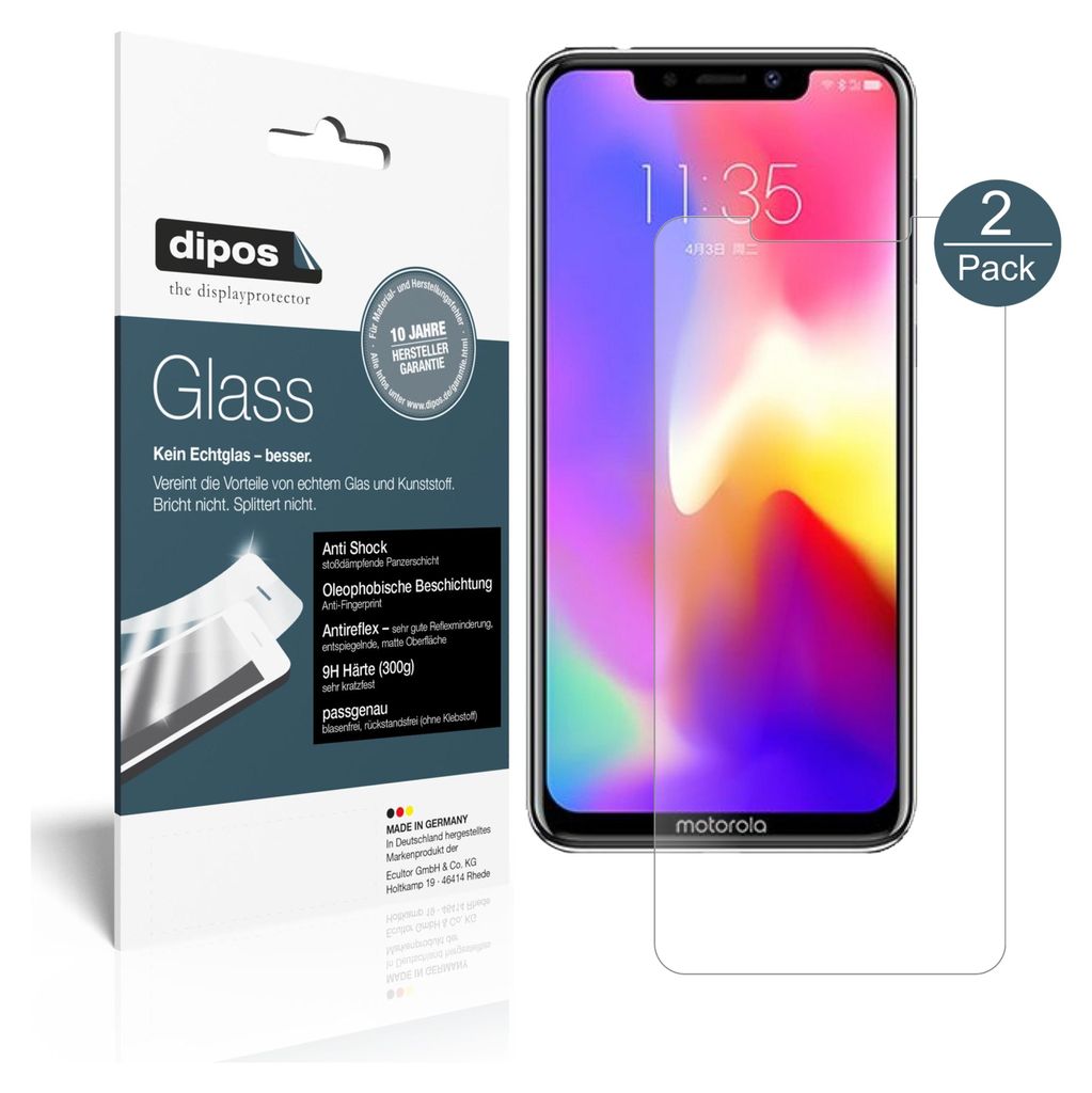 2x Schutzfolie für Motorola P30 matt - Anti-Shock 9H Folie dipos Glass