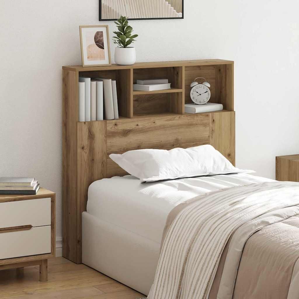 Möbel Kopfteil Schrank Eiche handwerklich 100 x 19 x 103.5 cm - Kopfteile 879445