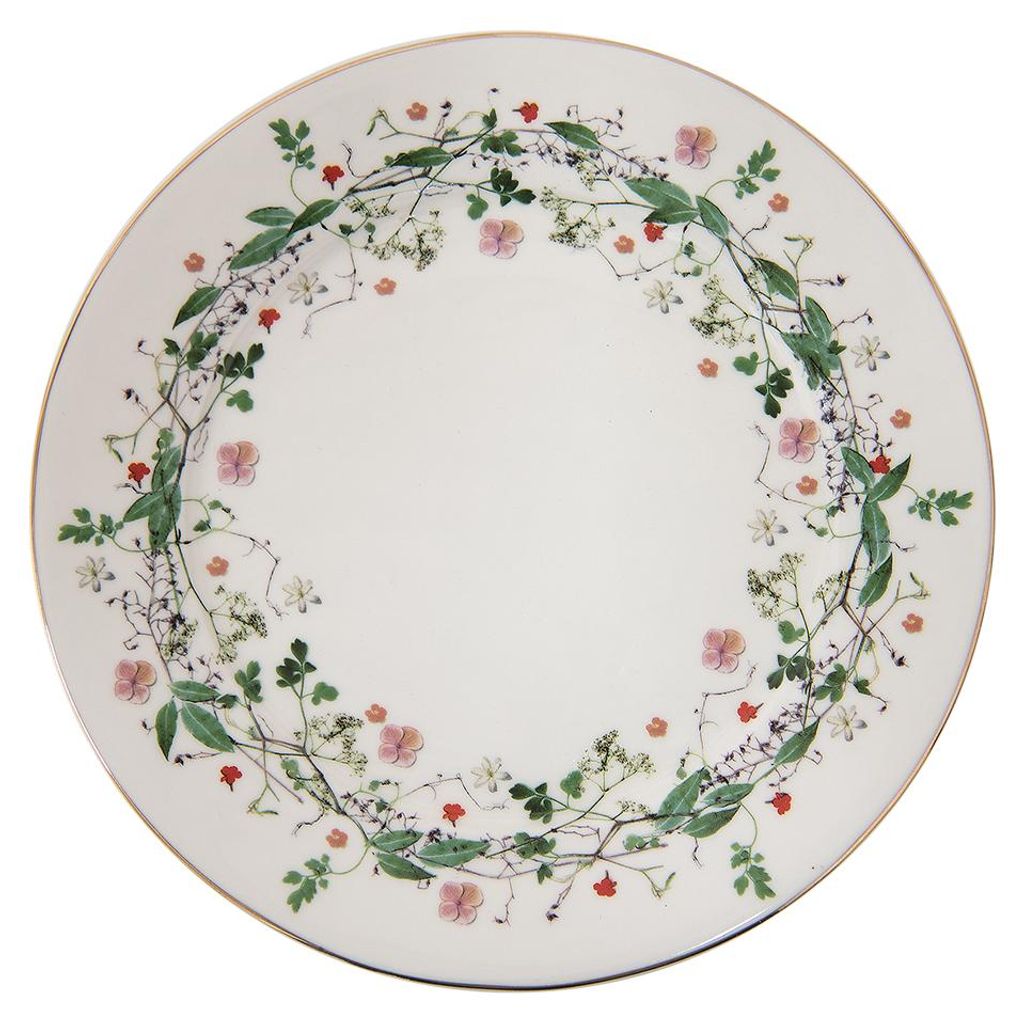 Clayre & Eef ontbijtborden, diameter 21 cm, groen, Productafbeelding 