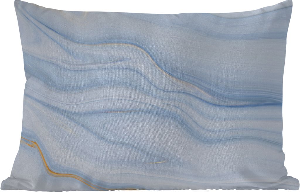 MuchoWow Outdoor Kissen - Marmor - Welle - Blau - Muster - Marmoroptik - Pastell - 50x30 cm - Wetterfest - Lounge Kissen - Sofa kissen - Wohnzimm...