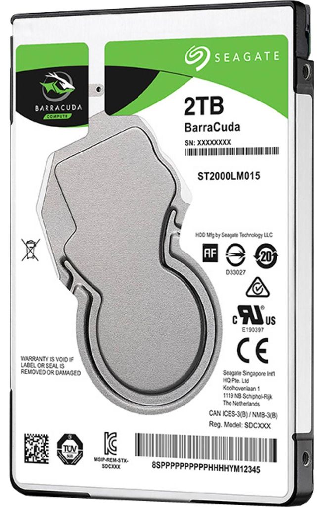 Seagate 6.3cm (2.5") 2TB SATA3 BarraCuda 5400 128MB 7mm Image du produit 