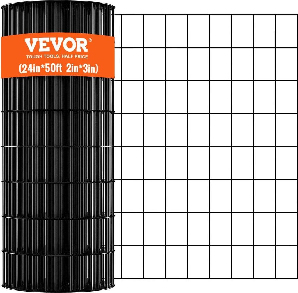 Hardware Cloth, 24'' x 50' Galvanized Wire Mesh Roll, 16 Gauge Chicken Wire Fence Roll, Vinyl Coating Metal Wire Mesh for Chicken Coop Barrier, Rab...