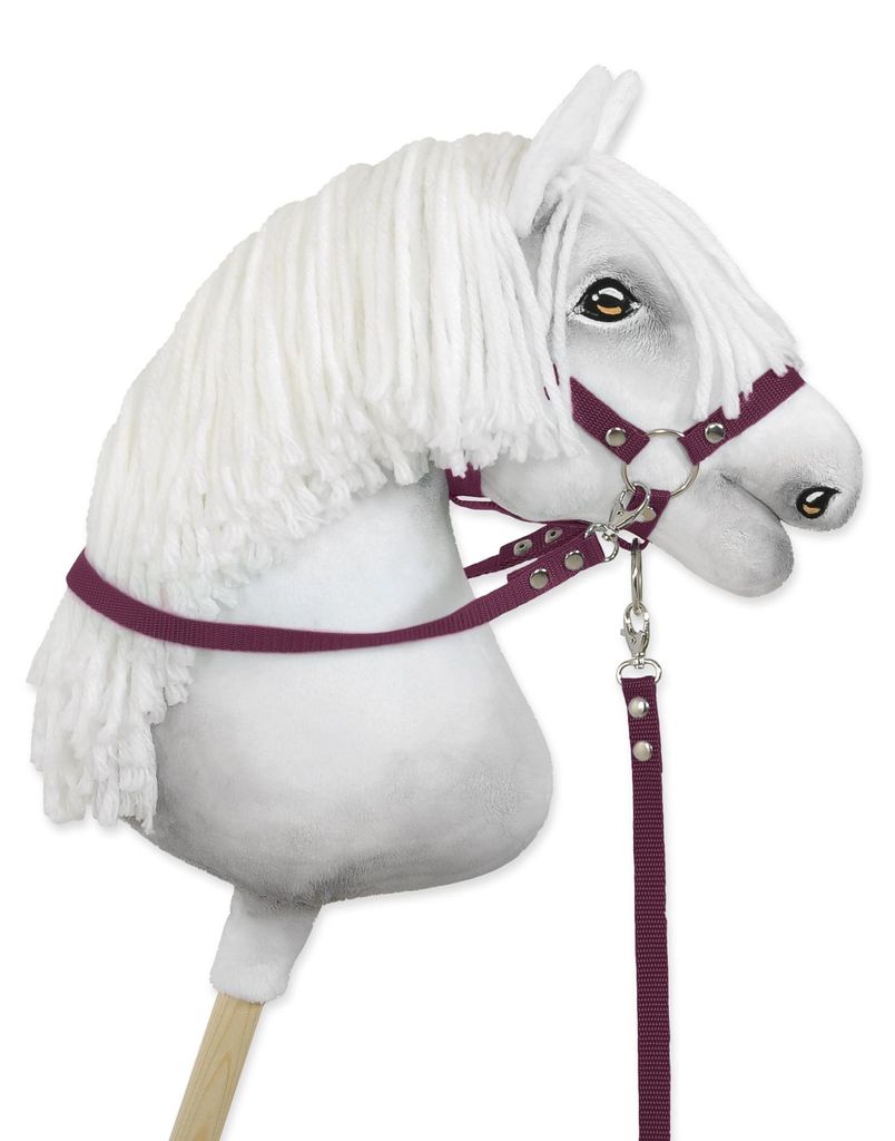 Hobby Horse Gurtbandzügel für Pferdehalfter - plum von KleinBaby