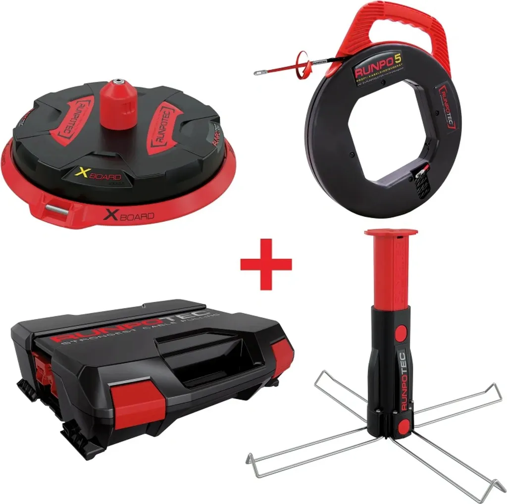 Tire-câble Professionnel RUNPO5 et Dérouleur XB 300 pour Tube 16 mm