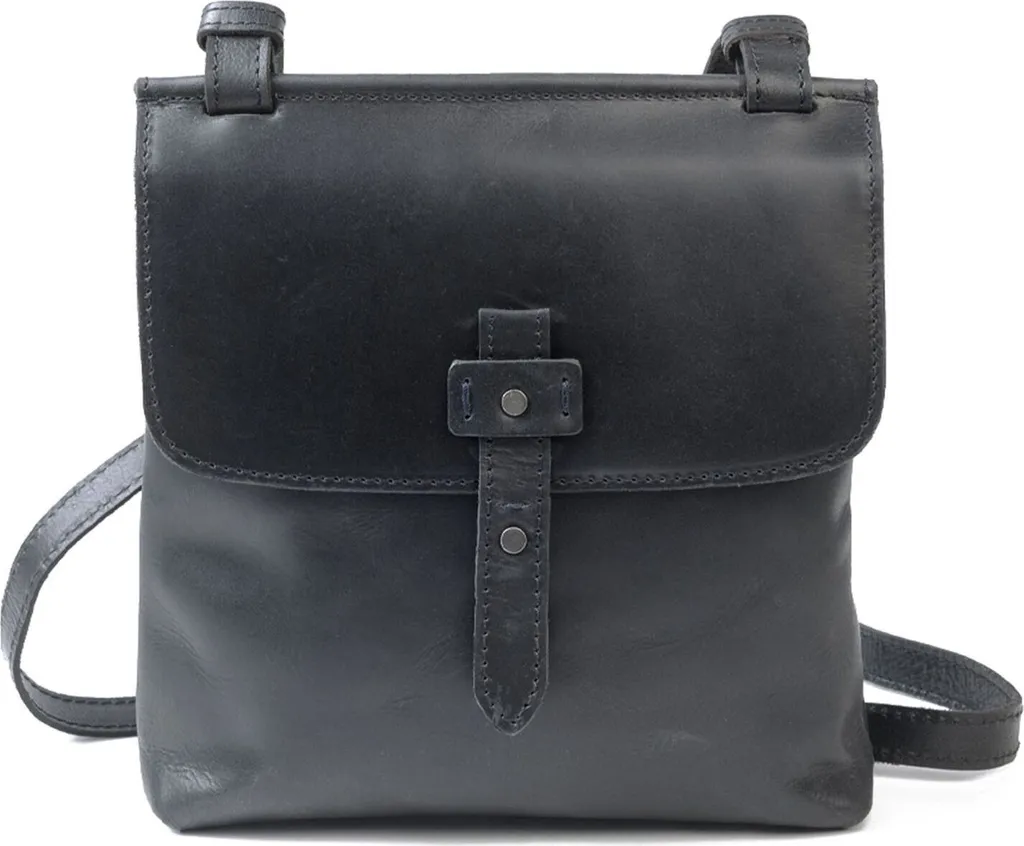 Sac bandoulière Aberdeen en cuir noir véritable Upend signé HAROLD'S