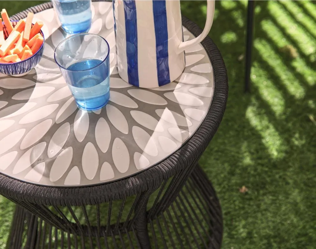 Salon de Jardin Compact Résistant aux Intempéries avec Table Mosaïque - 5