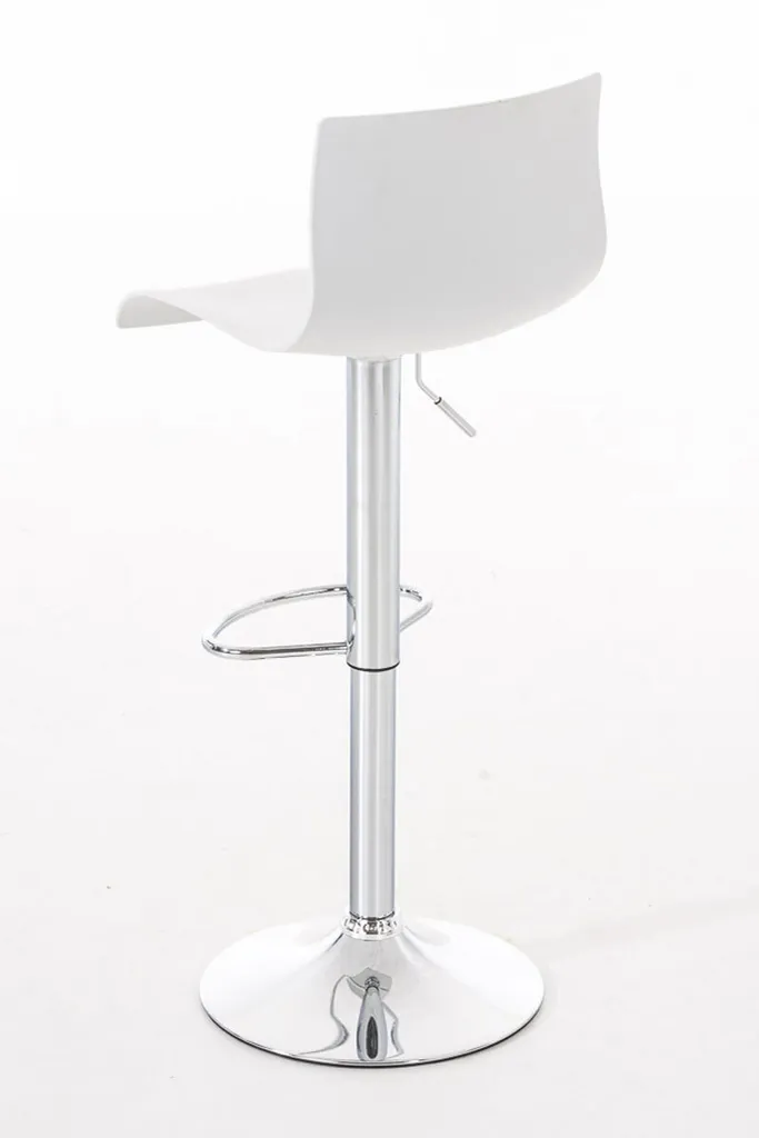Tabouret de bar CLP Hover en plastique blanc et métal chromé robuste - 5