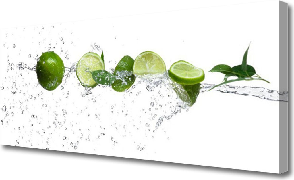 Tulup Leinwand-Bilder 125x50 Wandbild Canvas Kunstdruck Limetten Wasser Küche
