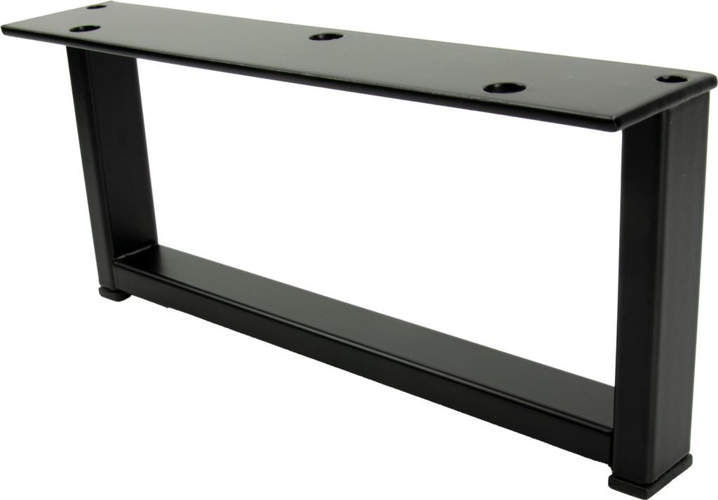 A black metal furniture leg with a minimalist design.