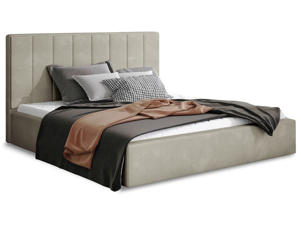 NABBI Gepolstertes Doppelbett mit Lattenrost Ante 160 - creme
