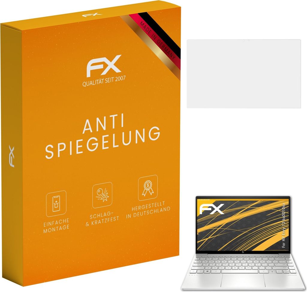atFoliX FX-Antireflex 2x Schutzfolie kompatibel mit HP Envy 13-ba0010na Displayfolie