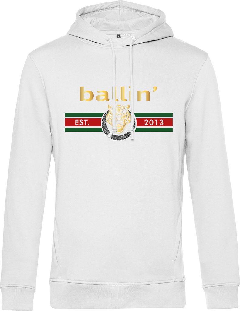 Ballin Est. 2013 Tiger Lines Hoodie Weiss - Große XS