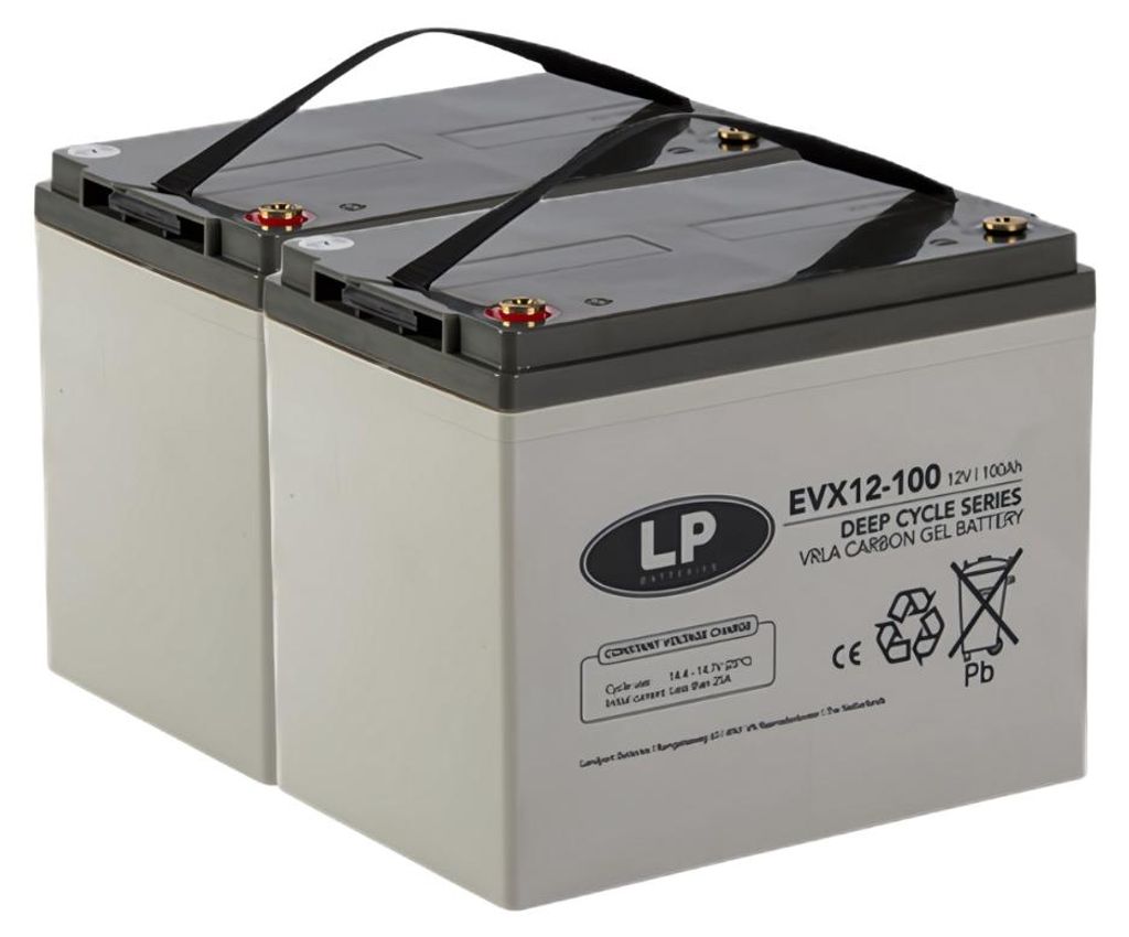 Blei Akku 2x 12V 100Ah passend für 24V Rollstuhl Immagine del prodotto 