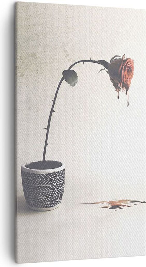 Bild auf Leinwand - Leinwandbild - Einteilig - Symbol Rose Leiden - 45x80cm - Wand Bild - Wanddeko - Wandbilder - Leinwanddruck - Bilder - Wanddeko...