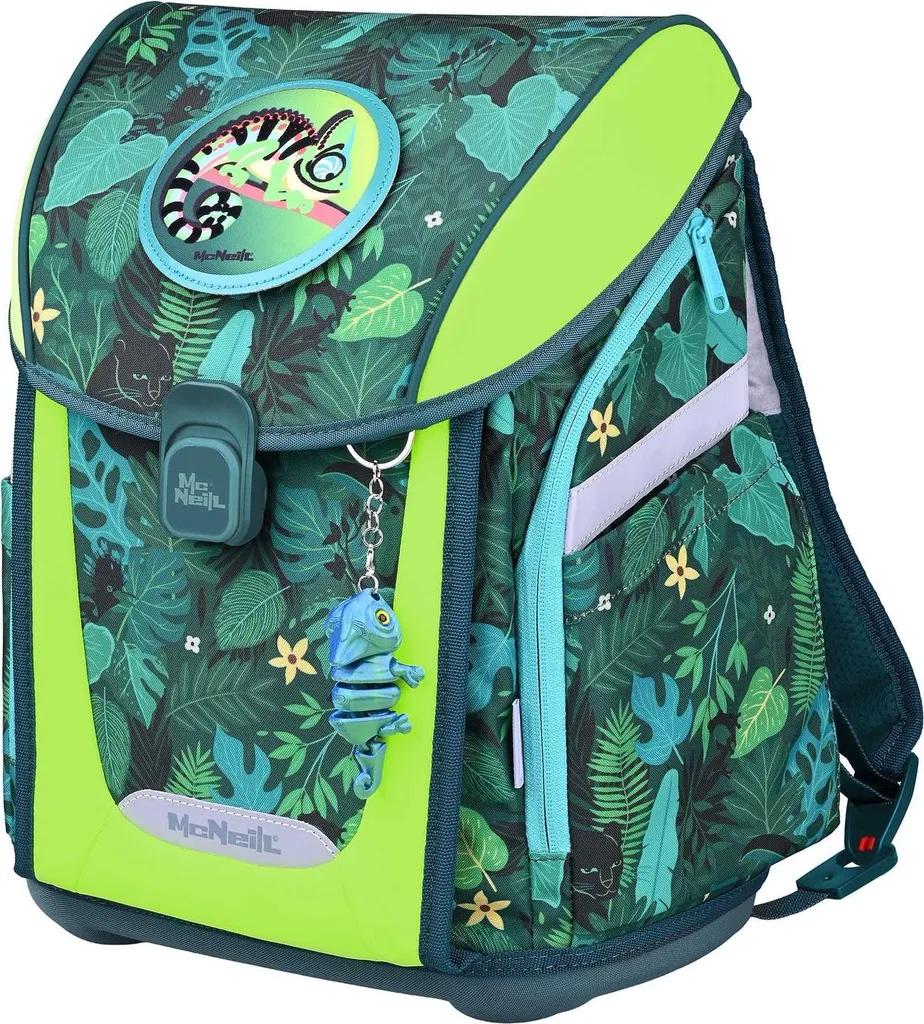 Cartable ergonomique McNeill Primo 9 pièces imperméable Tropic vert