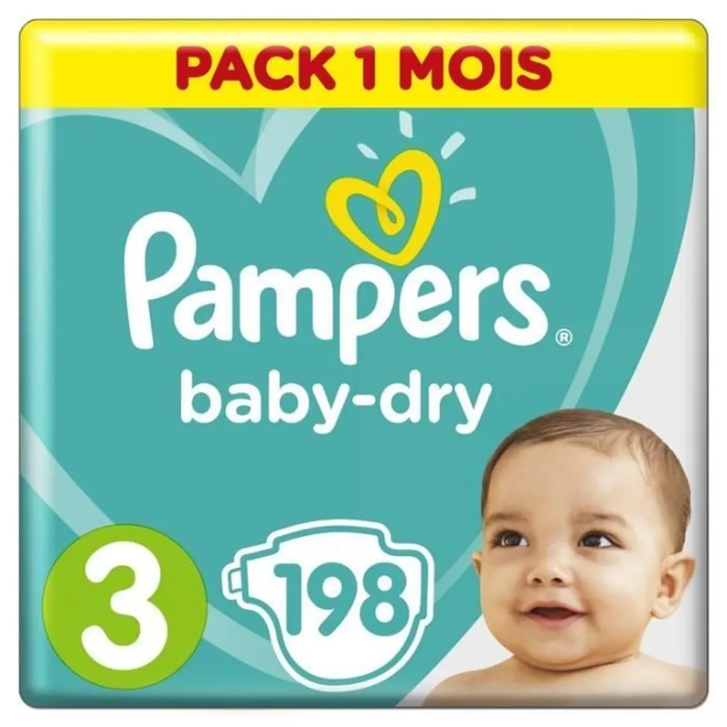 Pampers Baby Dry Taille 3 Couches en Pack Réserve de 140 Unités