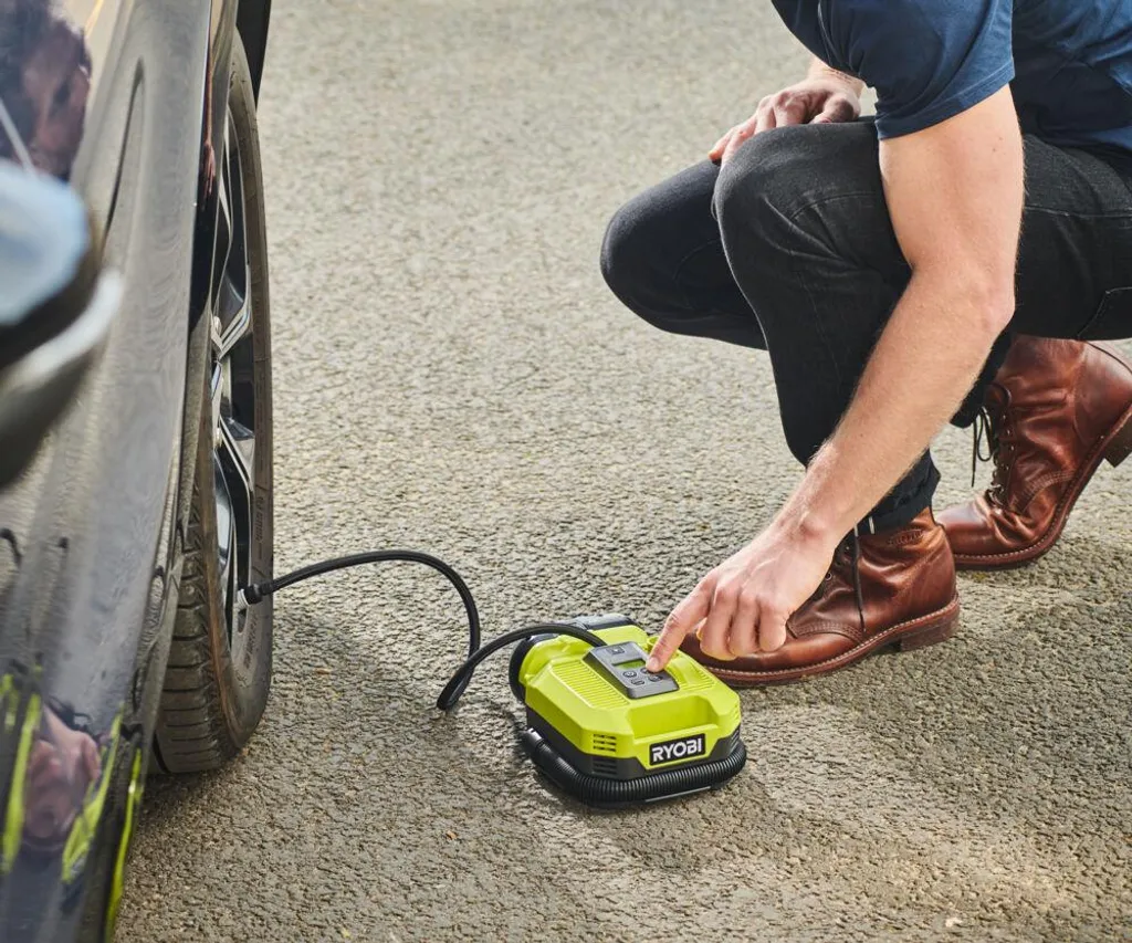 Ryobi RMI18-0 Gonfiatore 18V per Camper e Bici | Alta Pressione 11 Bar - 11