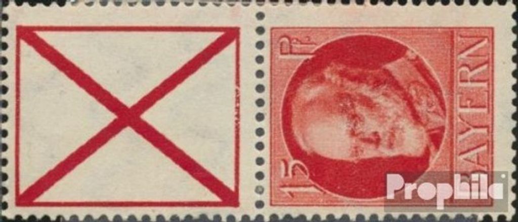 Briefmarken Bayern 1917 Mi S25A mit Falz Ludwig III.