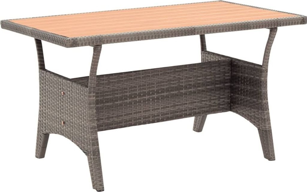 "2026 Promotion" Gartentisch Grau 120x70x66 cm Poly Rattan - Gartentische CC9555