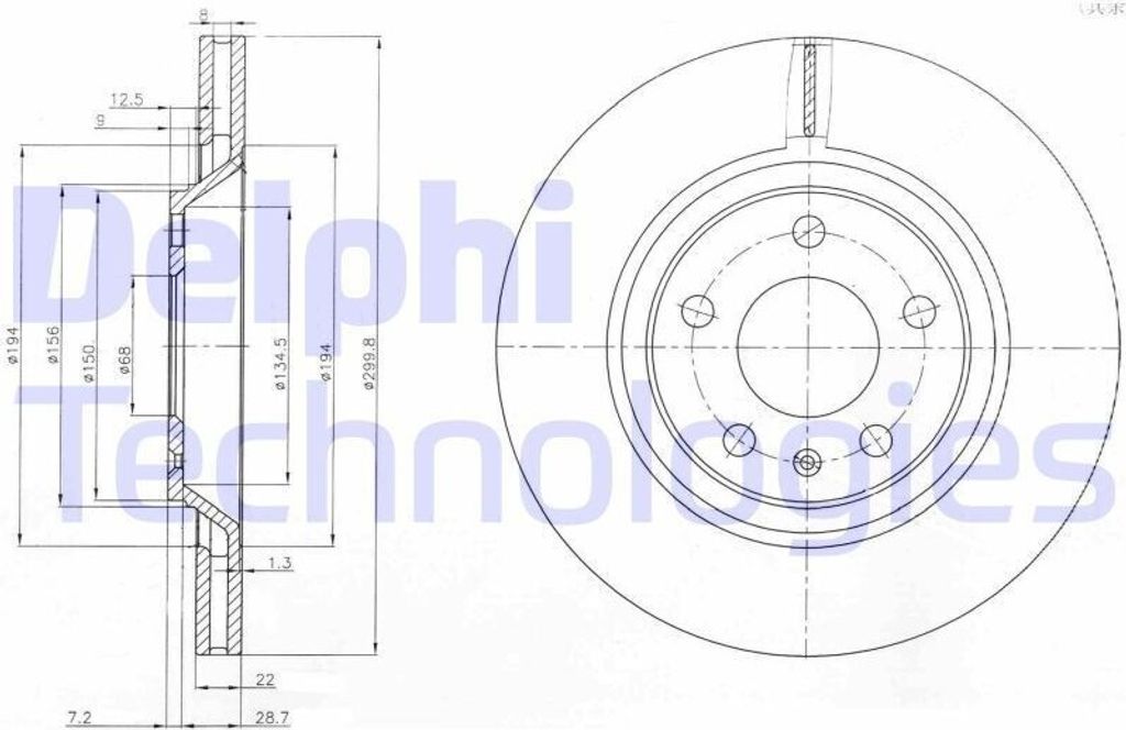 2x DELPHI Bremsscheibe BG3997 für AUDI A4 Avant (8K5 B8) A4 Avant (8ED B7)