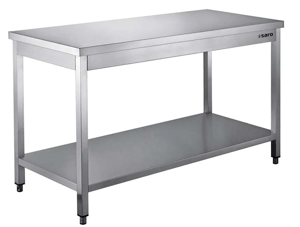 Table de travail pour cuisine pro Saro 100x60cm, piètement à monter