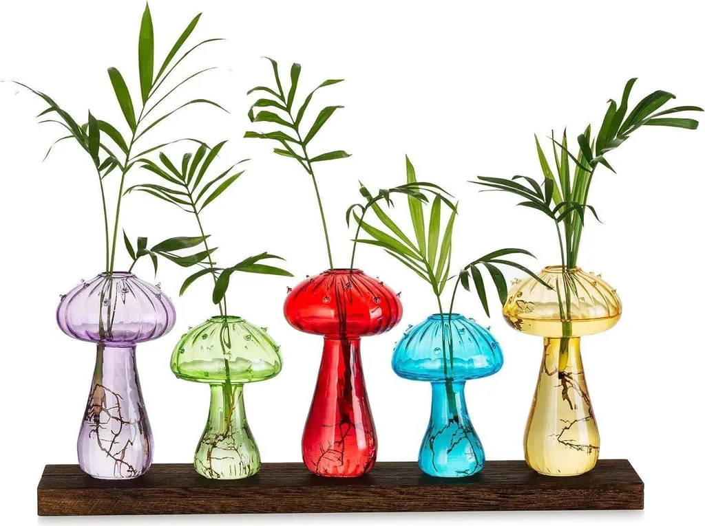 Vase Soliflore en Verre Coloré pour Décoration de Table Moderne