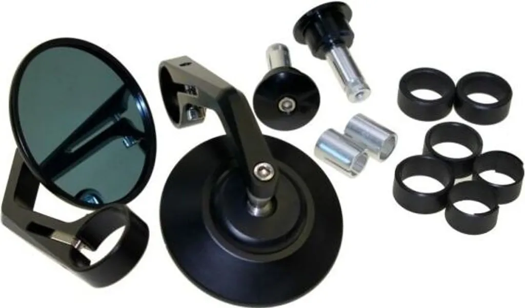 Rétroviseur Moto Universel Anti-Vibration - Miroir de Guidon Alu Noir